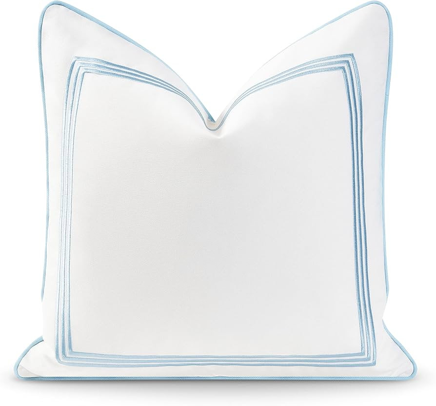 Hofdeco Premium Coastal Hampton Style Patio Indoor Outdoor Pillow Cover Only, 20"x20" Water Resis... | Amazon (US)