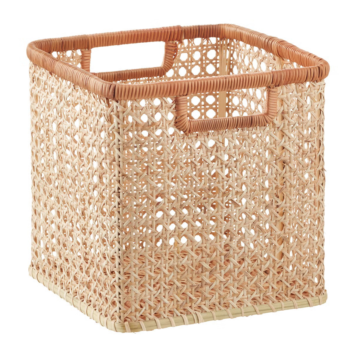 Albany Rattan Cube Natural | The Container Store