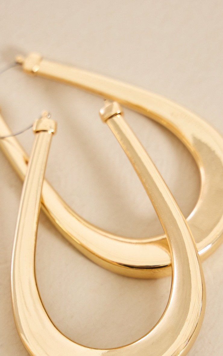Gold Large Chunky Teardrop Statement Earrings | Pretty Little Thing (Australia & New Zealand)