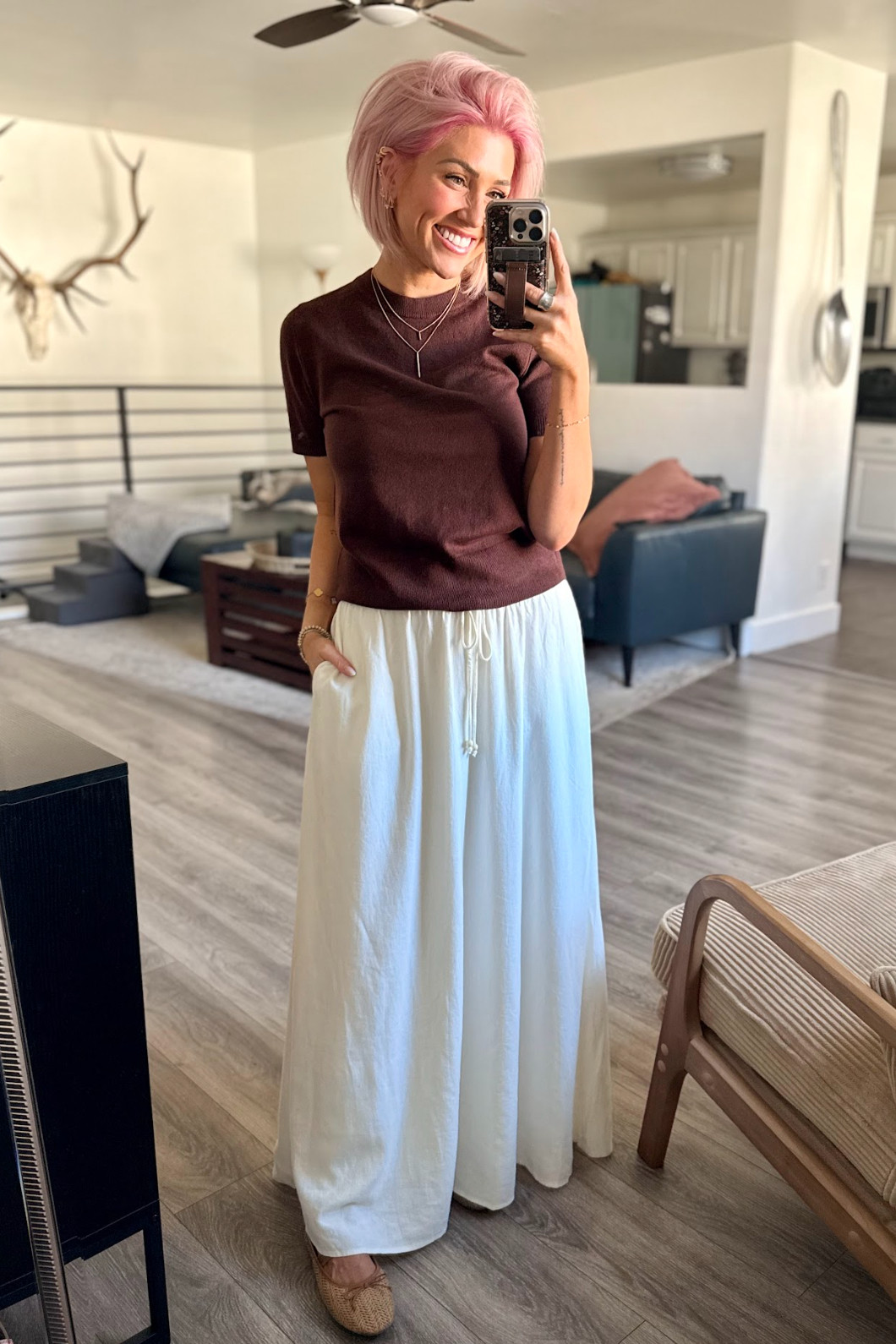 This comfy outfit from Target is the ideal transitional look. Sweater: Small // Skirt: Small // Shoes: TTS 

 #LTKootd #LTKSaleAlert