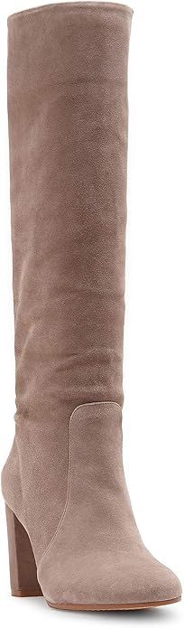 Vince Camuto Womens Sessily Slouchy Chunky Heel Suede Boot Foxy (8, Foxy) | Amazon (US)