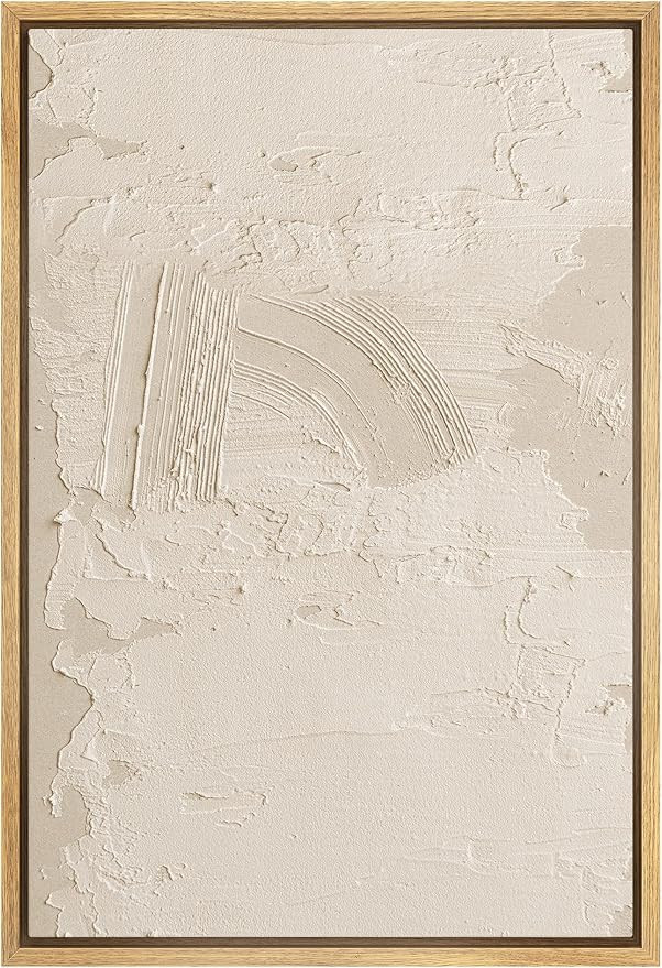 SIGNFORD Framed Canvas Print Wall Art Rustic Tan Paint Stroke Landscape Abstract Shapes Illustrat... | Amazon (US)