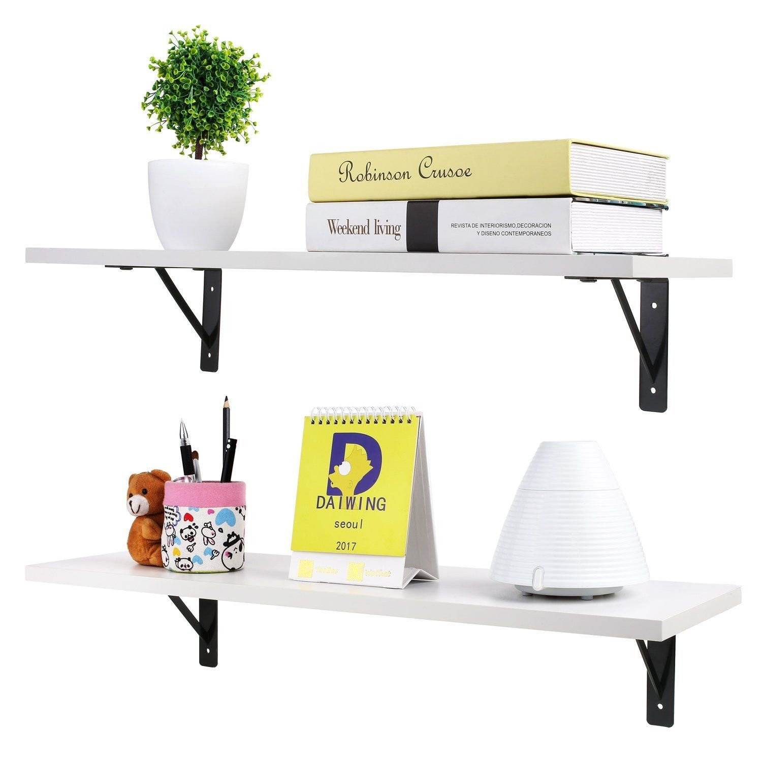 Zimtown 2 Display Shelf Floating Shelves Wall Mounted White | Walmart (US)