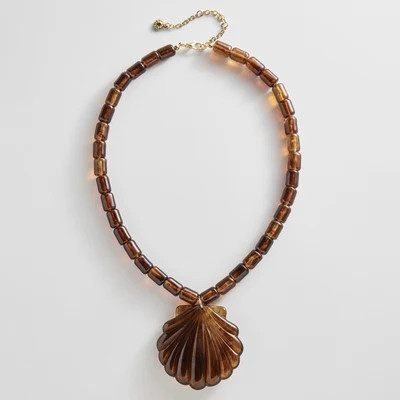 Washed Ashore Seashell Pendant Necklace - Deep Brown | BaubleBar
