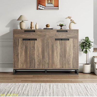 55" Retro Modern Buffet Cabinet with 4 Doors & 2 Drawers - Coffee Bar & Storage | Target