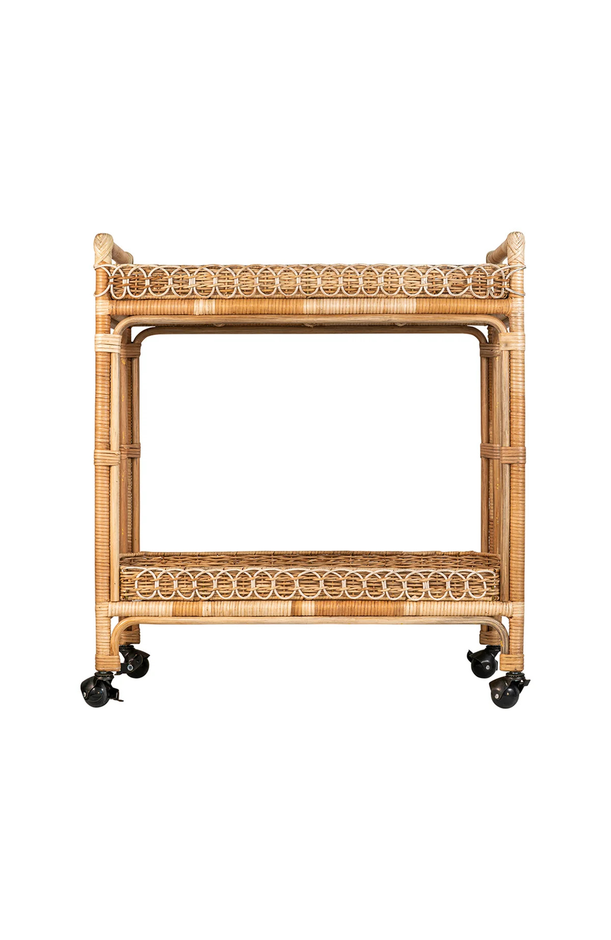 Provence Rattan Whitewash Bar Cart | Over The Moon