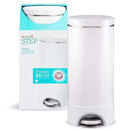 Munchkin® Step Diaper Pail Powered by Arm & Hammer, #1 in Odor Control, Award-Winning, Includes ... | Amazon (US)