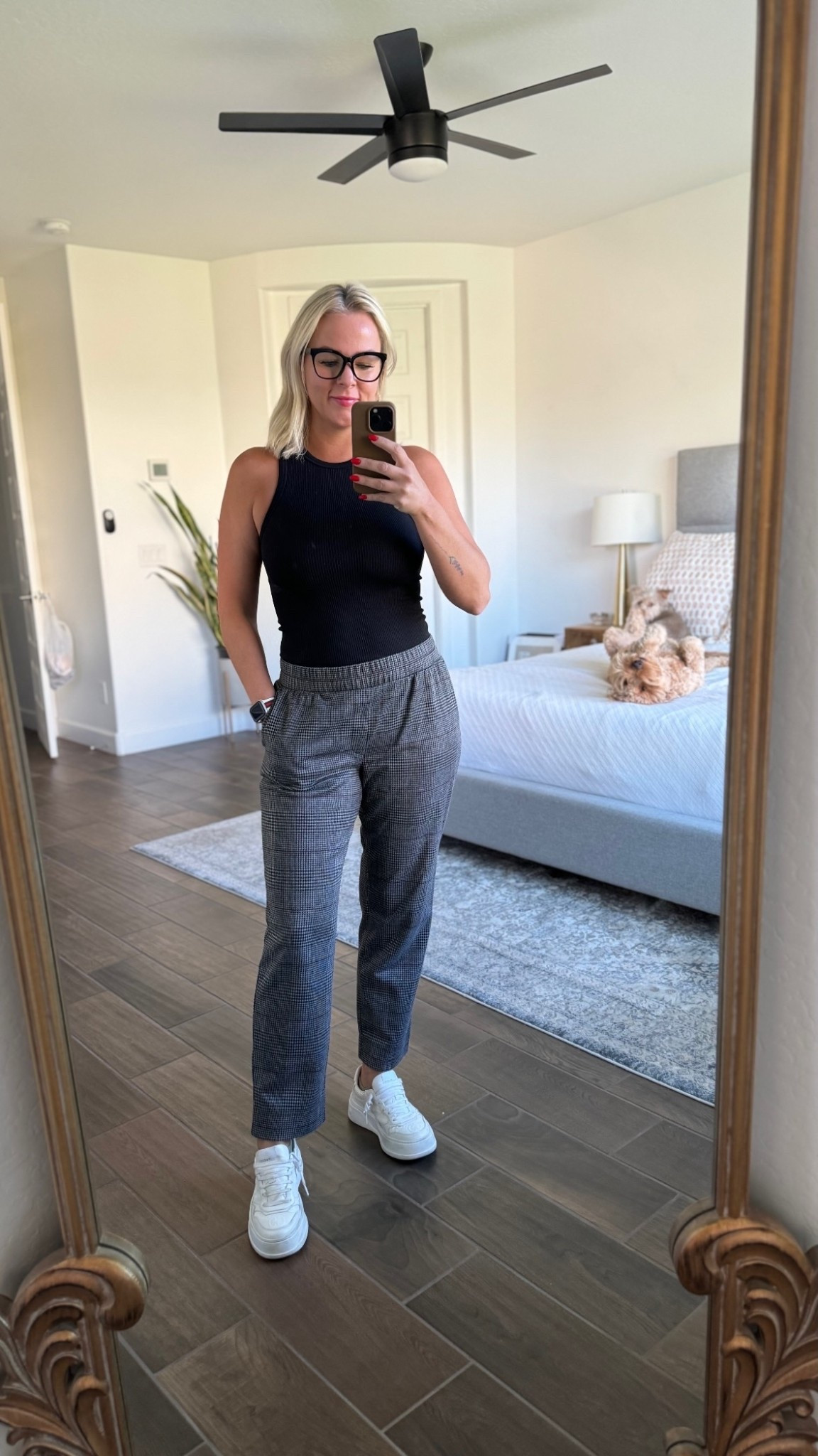 High-low style at its best.
Designer Gucci sneakers paired with affordable outfit essentials — plaid trousers and a ribbed tank for effortless chic that doesn’t break the bank.
Shop my mix of designer style and budget-friendly fashion finds on the LTK app.
Perfect for capsule wardrobe lovers, neutral outfit inspiration, and everyday elevated style

#LTKSeasonal #LTKCyberWeek #LTKStyleTip