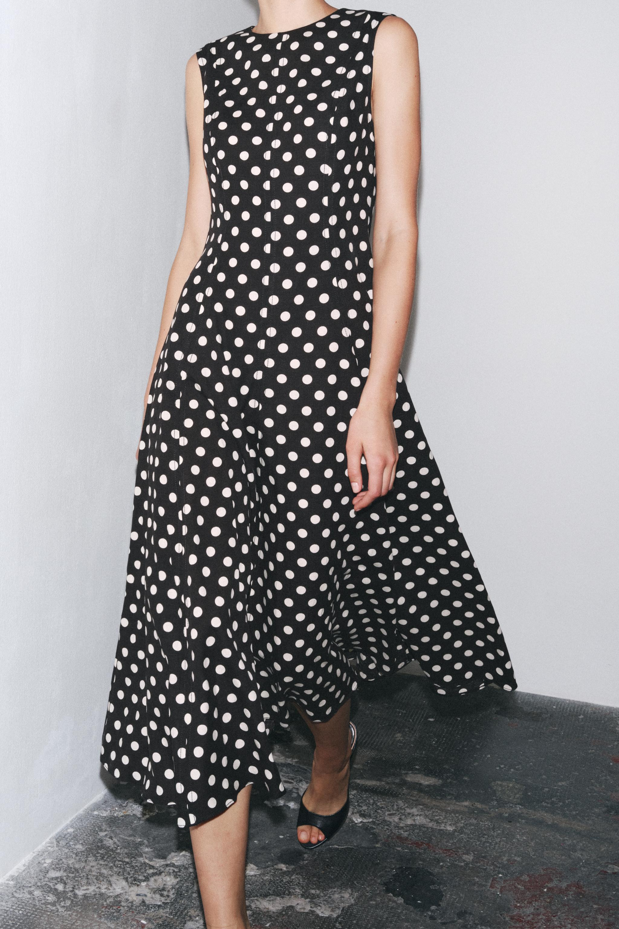 ZW COLLECTION POLKA DOT MIDI DRESS | Zara UK