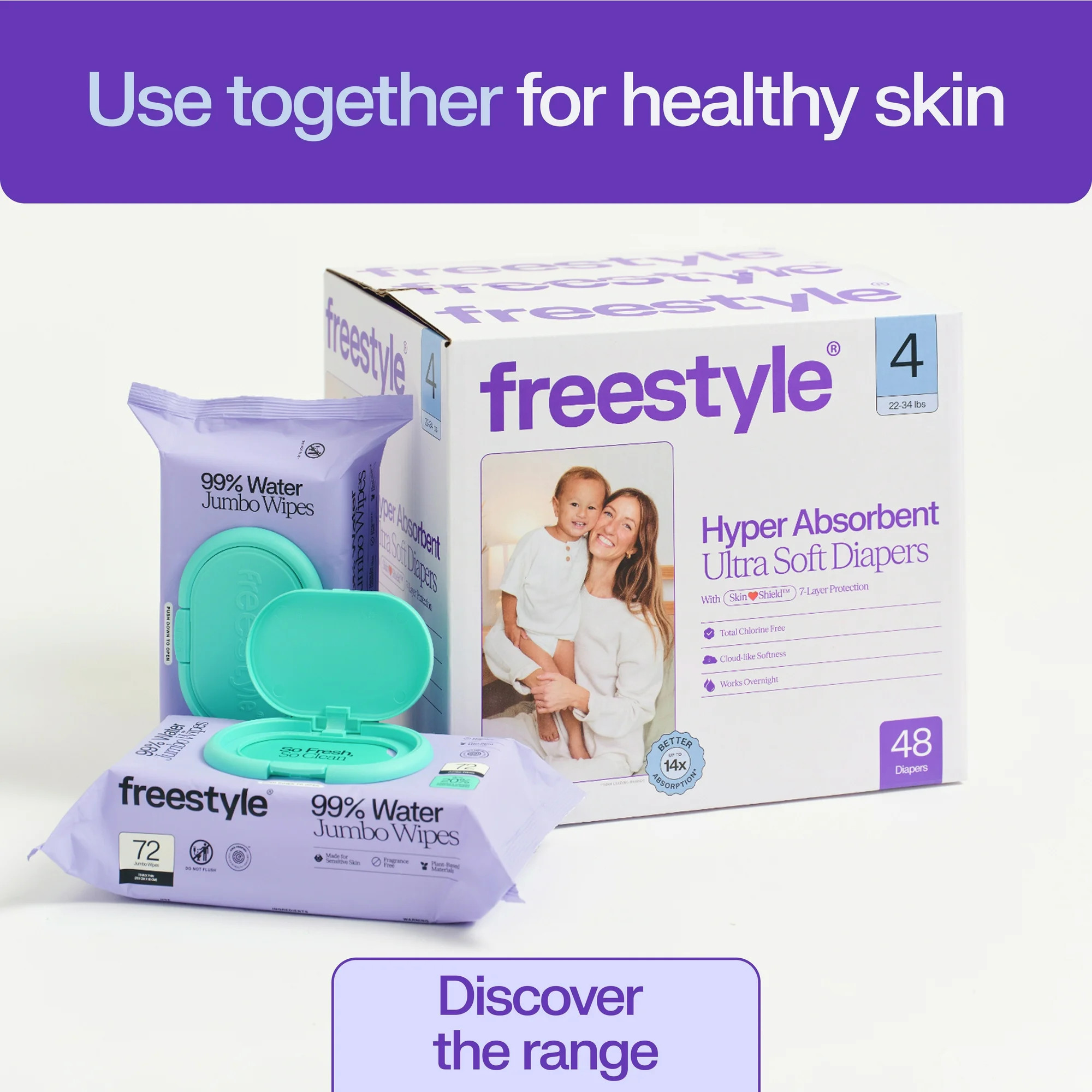 Freestyle Soft Jumbo Baby Wipes for Sensitive Skin, Unscented, 3 Flip-Top Packs, 216 Total Count | Walmart (US)