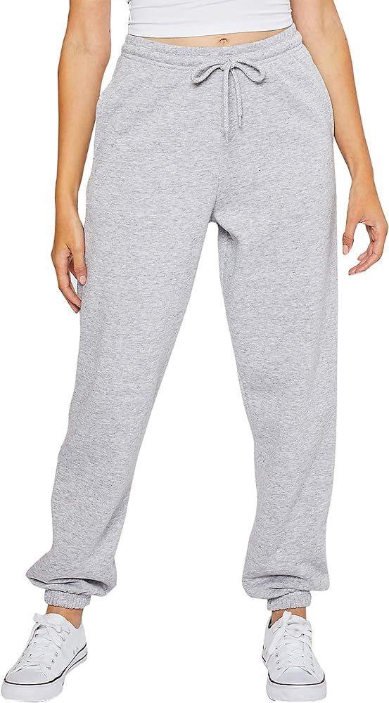esstive Women's Ultra Soft Fleece Basic Midweight Casual 90's Oversized Sweat Pants | Amazon (US)