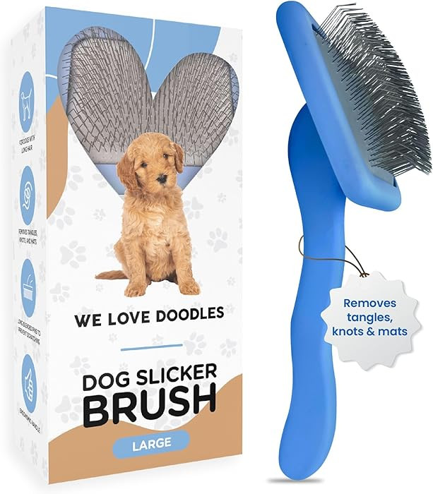 Slicker Brush for Dogs, Dog Grooming Supplies - Best Doodle & Poodle Brush for Long Haired Dogs -... | Amazon (US)