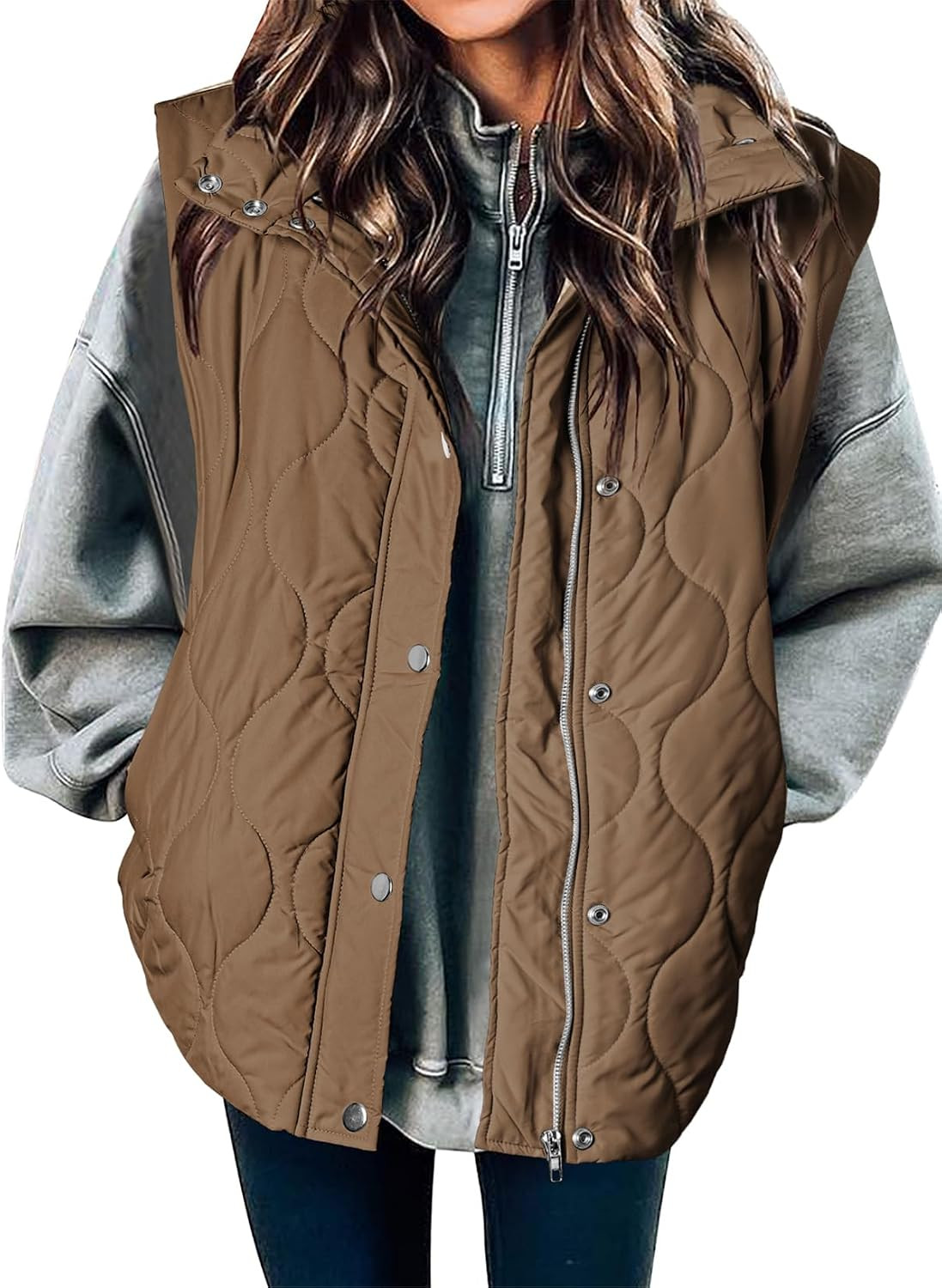 EVALESS Womens Lightweight Cropped Puffer Vest Quilted Sleeveless Jackets | Amazon (US)