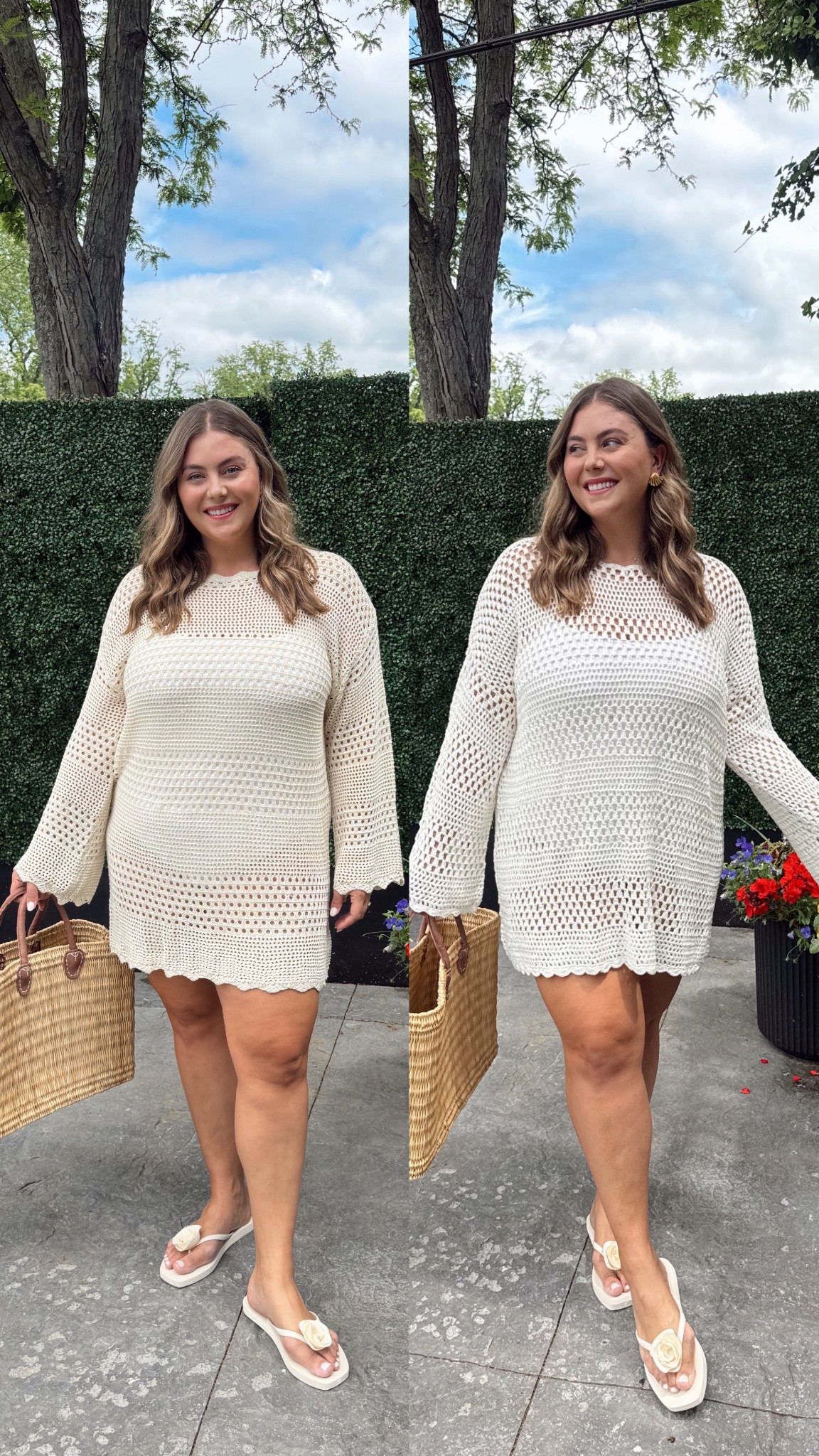 Wearing size XXL in Amazon cover up (on left), 1X in Show Me Your Mumu cover up (on right). Wearing 16 in swimsuit. Use CARALYNM at Cakes Body. 

Summer outfit, swim outfit, swimsuit, vacation outfit 

#LTKSwim #LTKMidsize #LTKStyleTip