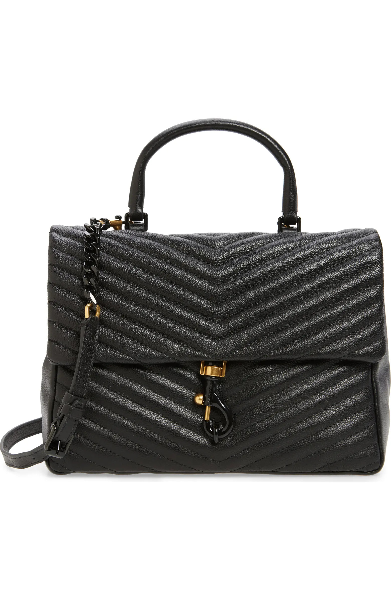 Large Edie Chevron Quilted Leather Top Handle Shoulder Bag | Nordstrom
