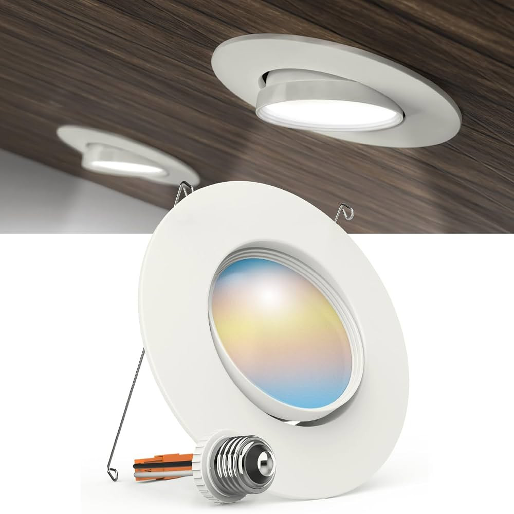 Sunco LED Can Lights Eyeball Retrofit Gimbal 5/6 Inch Recessed Lights, 12W=60W, 5 Colors (2700K/3... | Amazon (US)