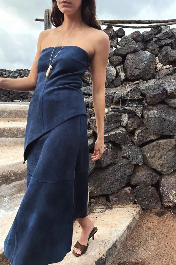 ASYMMETRIC SUEDE EFFECT TOP | Zara US