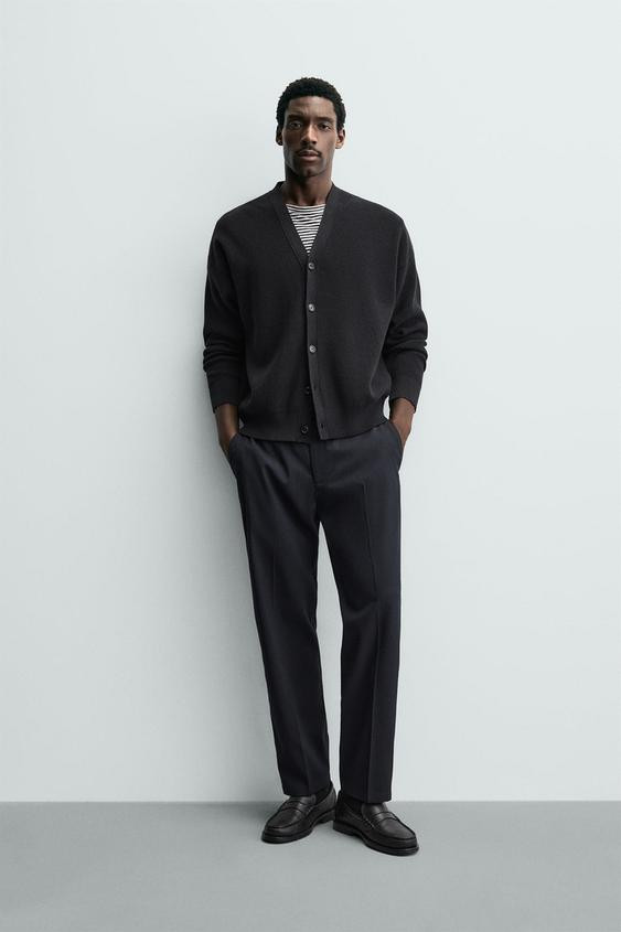 REGULAR FIT WOOL BLEND NON-IRON PANTS | Zara US