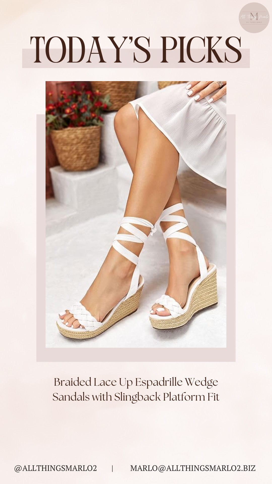 Braided Lace Up Espadrille Wedge Sandals with Slingback Platform Fit 

 #LTKSeasonal #LTKWorkwear #LTKTravel