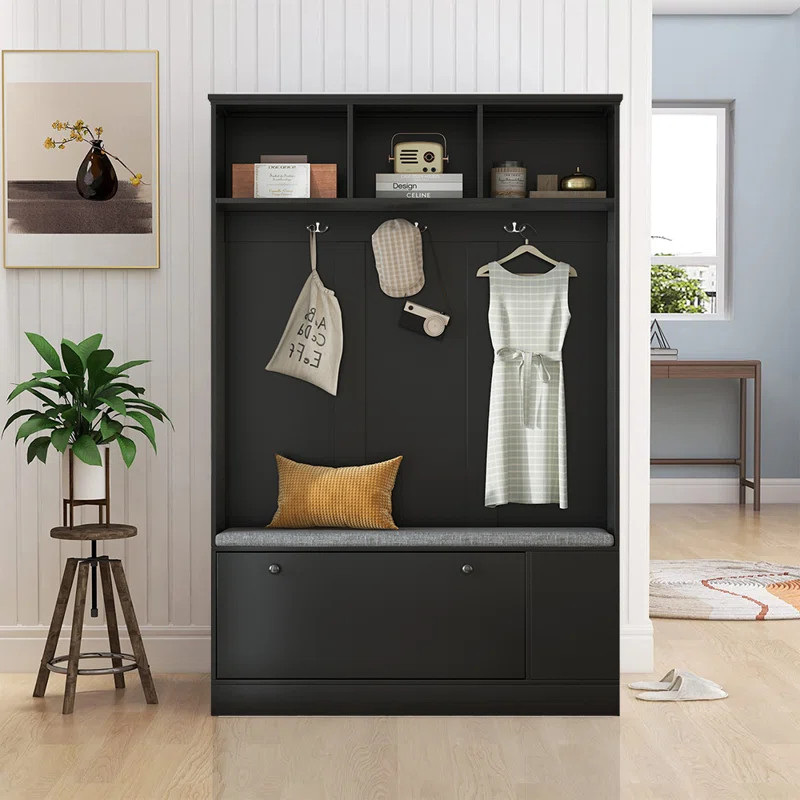 Joslet Hall Tree 47'' Wide with Bench and Shoe Storage | Wayfair North America