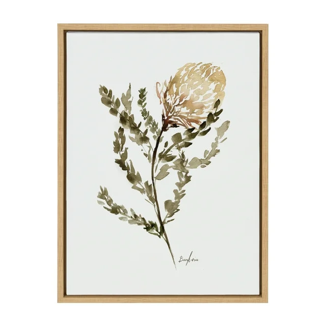 Kate and Laurel Sylvie Wild Banksia Framed Canvas Wall Art by Sara Berrenson, 18x24 Natural, Natu... | Walmart (US)