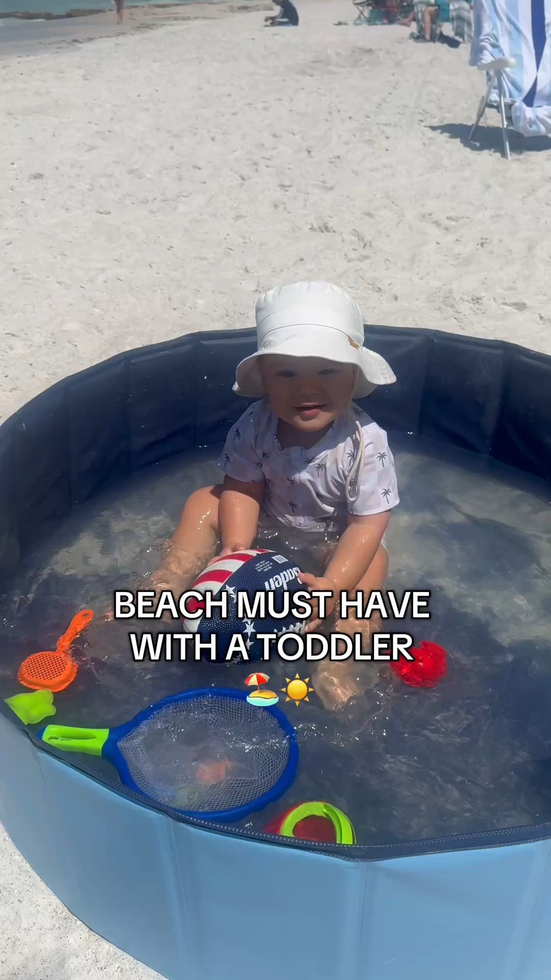 Best beach hack for toddlers! 🏖️ My little one loves the water, and this mini portable pool lets him splash and play safely with his toys — all without having to be in the ocean🌊 #beachhack #toddler #toddlerhack #beachlife #momlife #motherhood #toddlermom 

#LTKKids #LTKFamily #LTKBaby