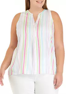 Plus Size Sleeveless Striped Peasant Top | Belk