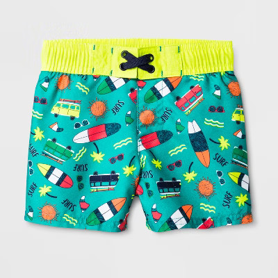 Baby Boys' Surfboard Swim Trunks - Cat & Jack™ Turquoise | Target