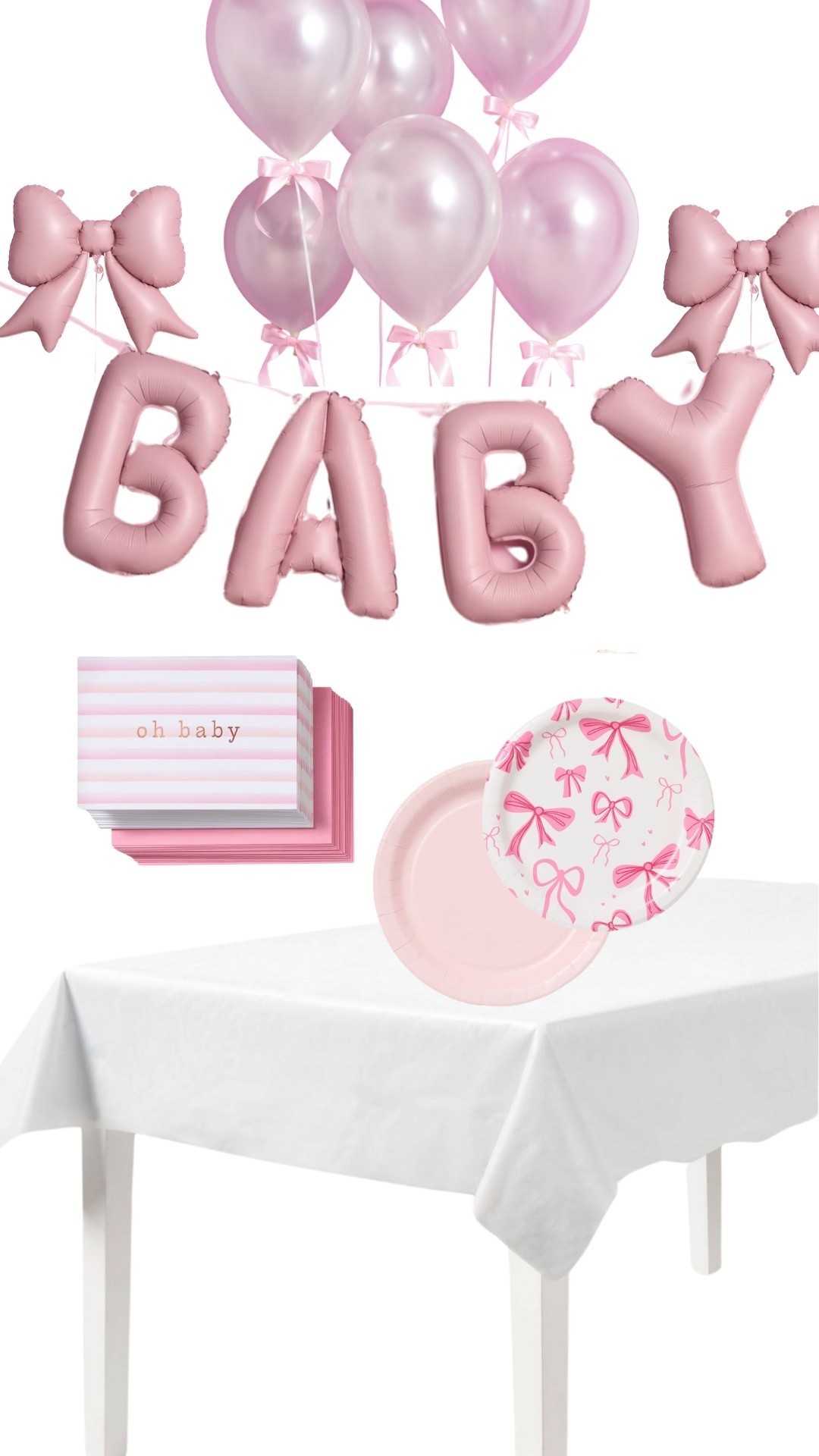 Everything you need for a baby girl shower pink decor, bow balloons, party supplies, and the prettiest feminine details all linked in one place 🩷🎀

#LTKBump #LTKmomlife #LTKBaby