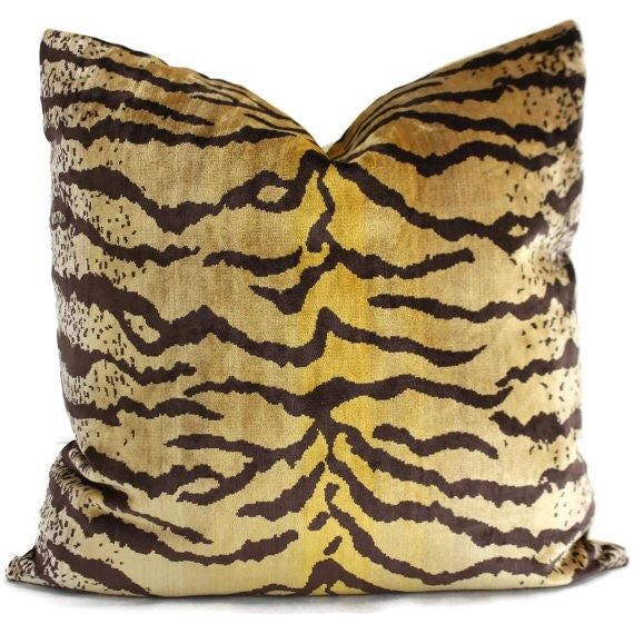 Velvet Tiger Decorative Pillow Cover 18x18, 20x20, 22x22, Eurosham or Lumbar pillow cover, throw pil | Etsy (US)