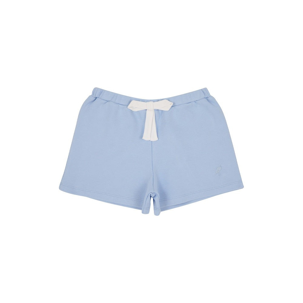 Shipley Shorts - Beale Street Blue with Worth Avenue White Bow & Stork | The Beaufort Bonnet Company