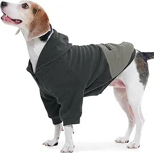 Nanaki Large Dog Hoodie with Pocket-Long Sleeves Fleece Sweater Adjustable Half-Zipperd Collar-Co... | Amazon (US)
