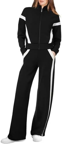 XIEERDUO Lounge Sets for Women 2025 Sweatsuit 2 Piece Outfits Sweatshirt Wide Leg Sweatpant Track... | Amazon (US)