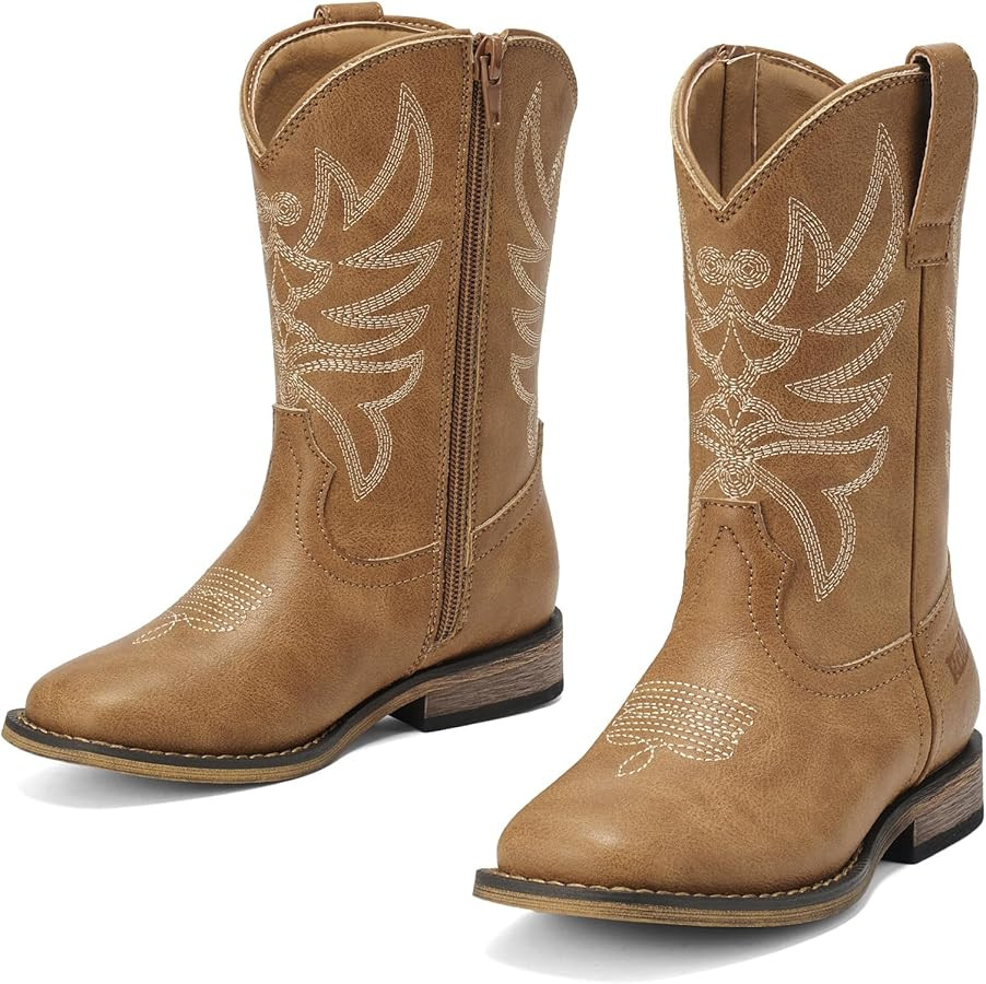 Rollda Boys Cowboy Boots Girls Cowgirl Boots Kids Western Square Toe Boots for Toddler/Little Kid... | Amazon (US)