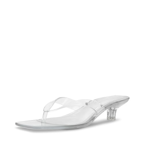 Steve Madden Women's Tracie Heeled Sandal, Clear, 9 | Amazon (US)