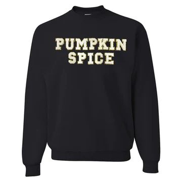 Pumpkin Spice Letter Patch Crewneck Sweatshirt | United Monograms
