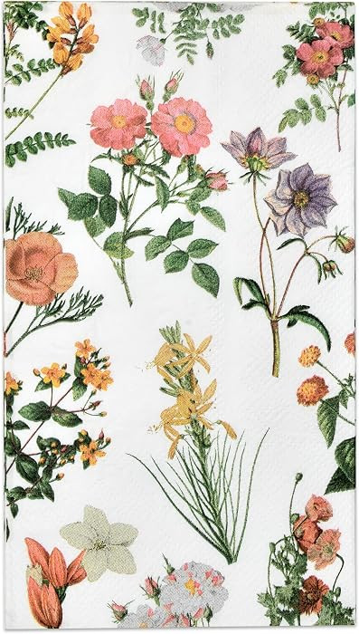 Gift Boutique Vintage Wildflower Guest Napkins 100 Pack, Disposable Floral Paper Hand Towels for ... | Amazon (US)