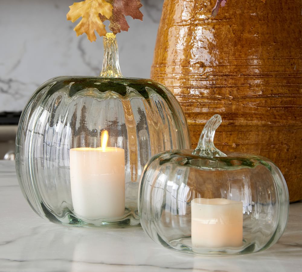 Recycled Glass Pumpkin Cloche | Pottery Barn (US)