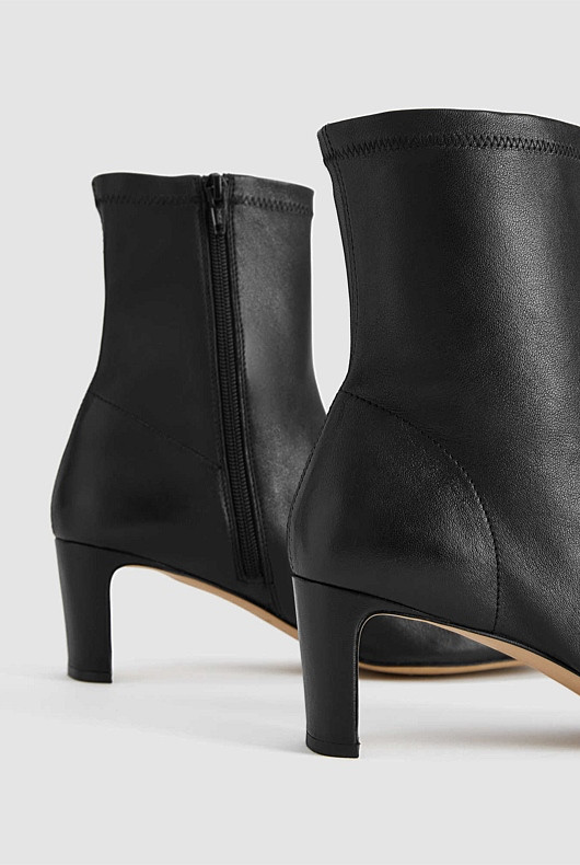 Leather 65mm Heeled Bootie | Witchery