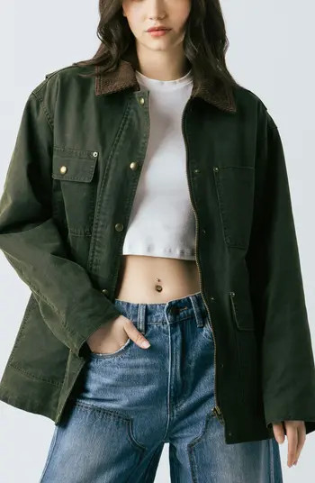 BLANKNYC Waxed Cotton Blend Barn Jacket | Nordstrom | Nordstrom