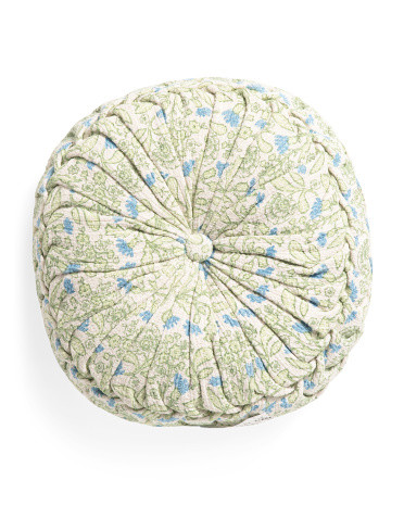 16in Round Block Print Pillow | Polyester/Cotton | Marshalls