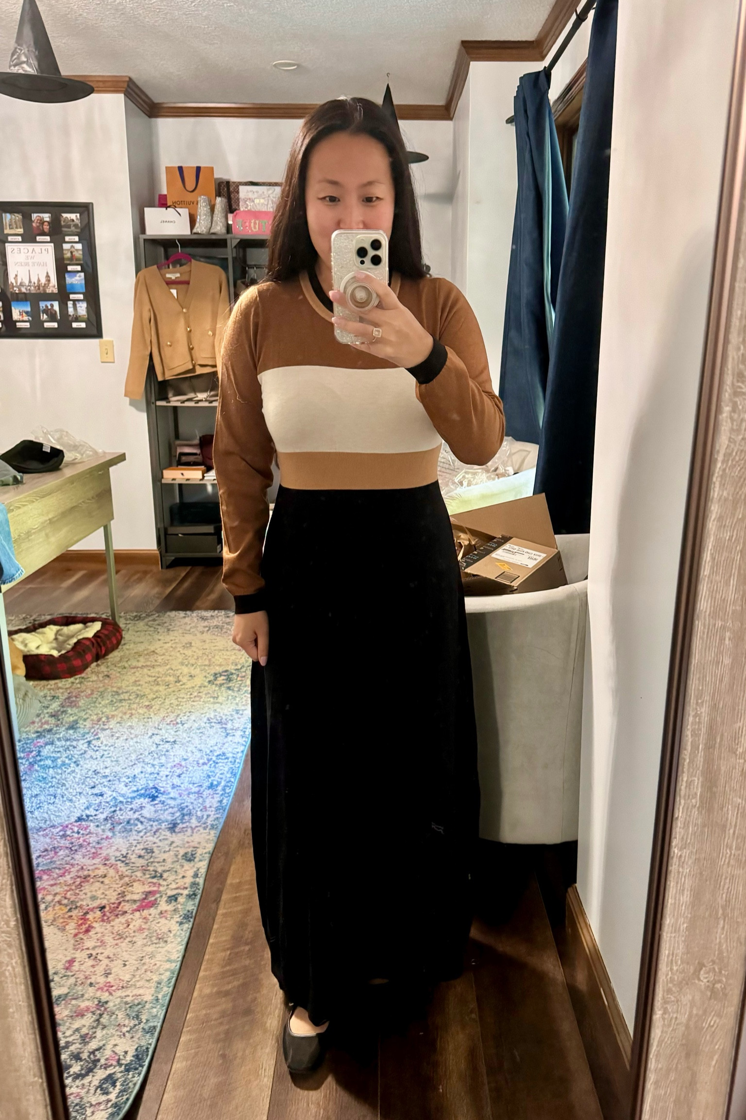 Loft color block midi sweater dress is perfect for fall! Size down if in between. A maxi on petites! #petite 

#LTKSeasonal #LTKStyleTip #LTKSaleAlert