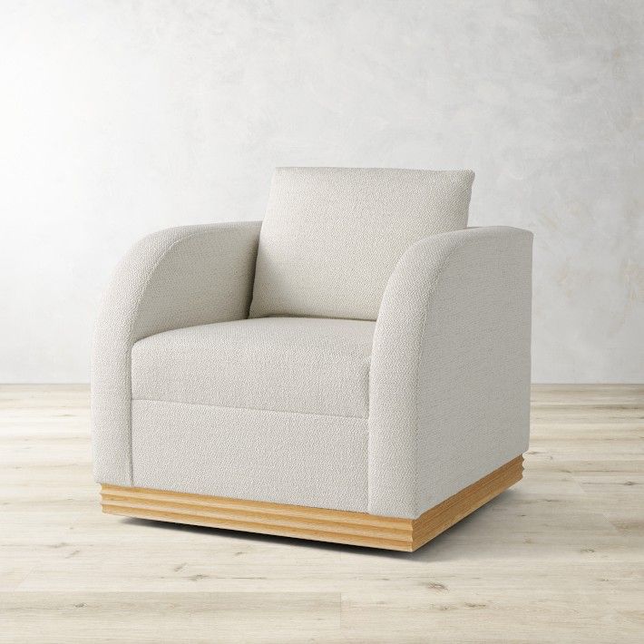 Fluted Base Swivel Armchair | Williams-Sonoma