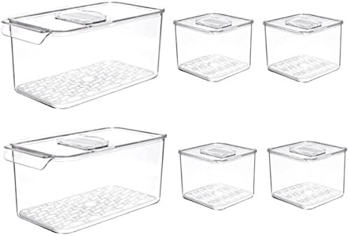 SANNO Fridge Food Storage Containers Produce Saver FreshWorks Produce - Stackable Refrigerator Kitch | Amazon (US)