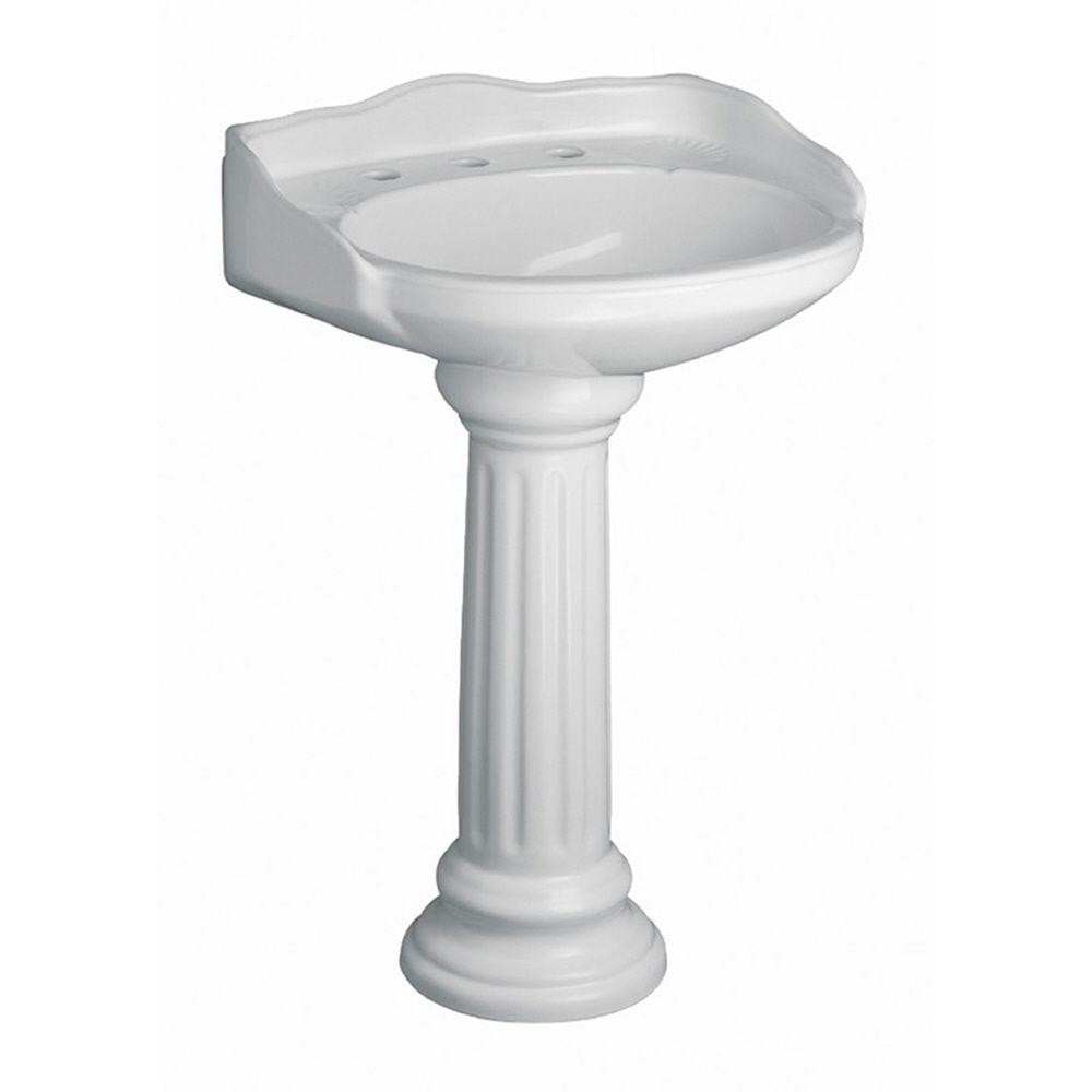 Pegasus Vicki 22 in. Pedestal Combo Bathroom Sink in White-3-654WH - The Home Depot | The Home Depot