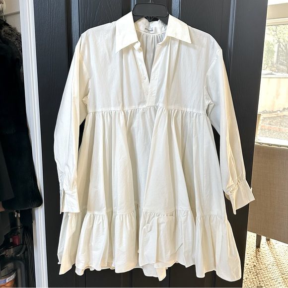 Storets collared shirt dress with tiered bottom size S/M | Poshmark