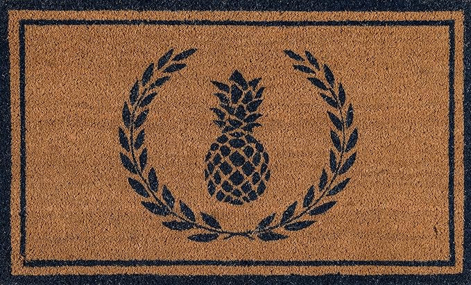 Erin Gates by Momeni Park Pineapple Navy Hand Woven Natural Coir Doormat 1'6" X 2'6" | Amazon (US)