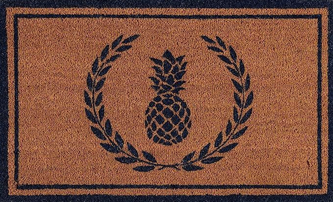 Erin Gates by Momeni Park Pineapple Navy Hand Woven Natural Coir Doormat 1'6" X 2'6" | Amazon (US)