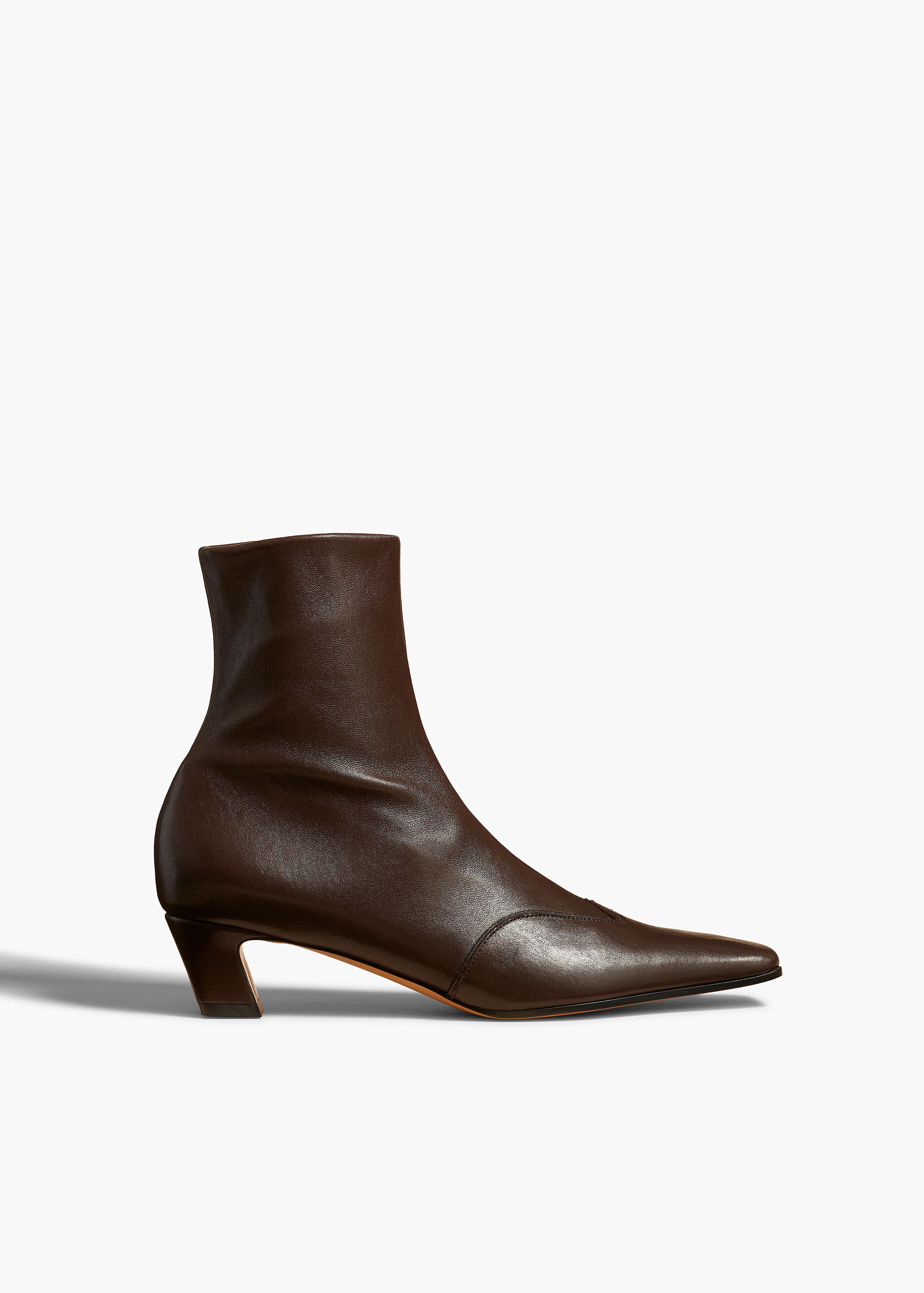 KHAITE - Nevada Stretch Low Boot In Dark Brown Nappa Leather | Khaite