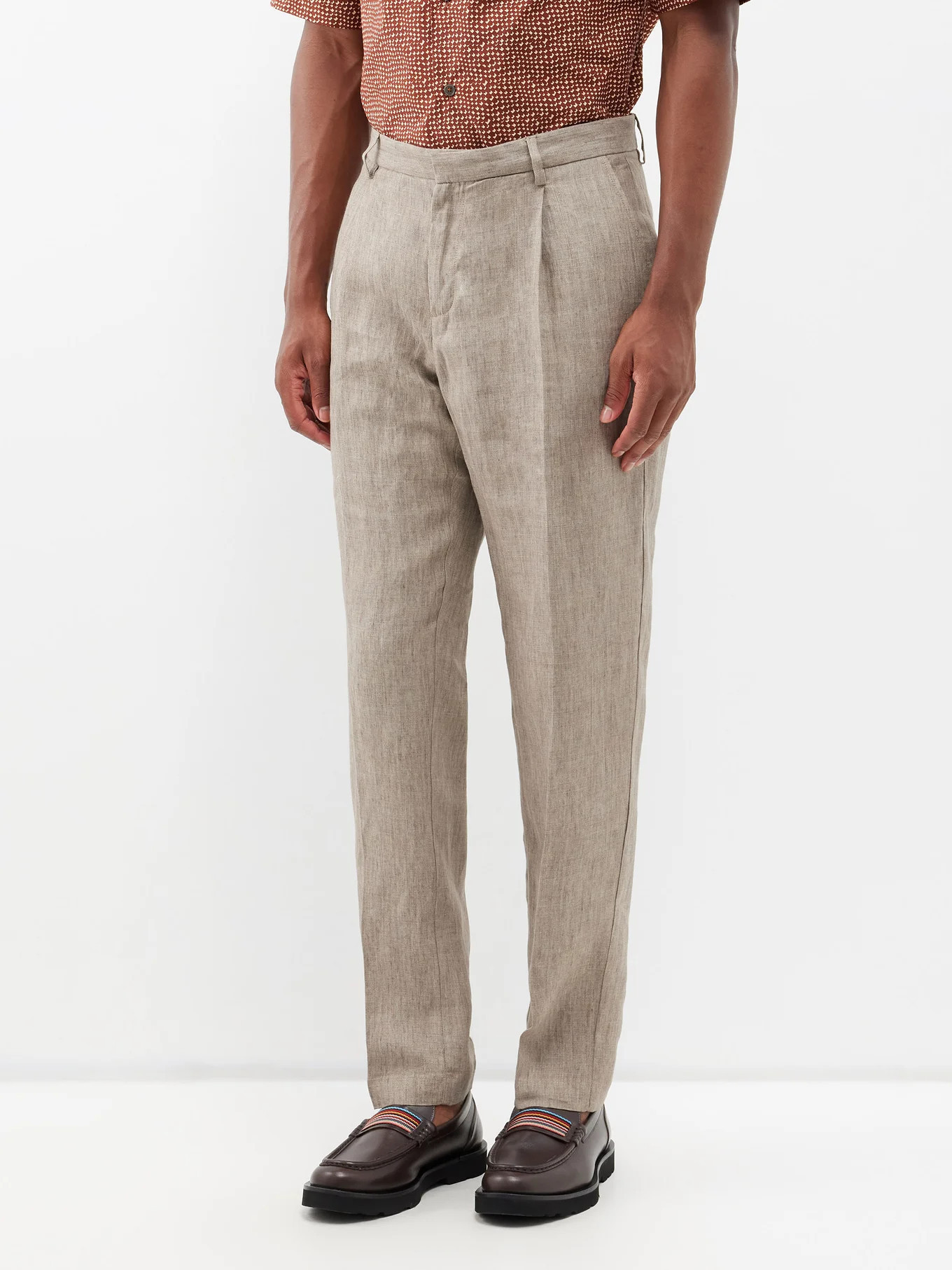 Pleated linen trousers | Sunspel | Matches (UK)